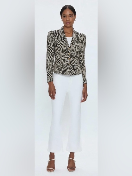Yessica Jackets & Blazers - YSC Yessica black and beige print blazer